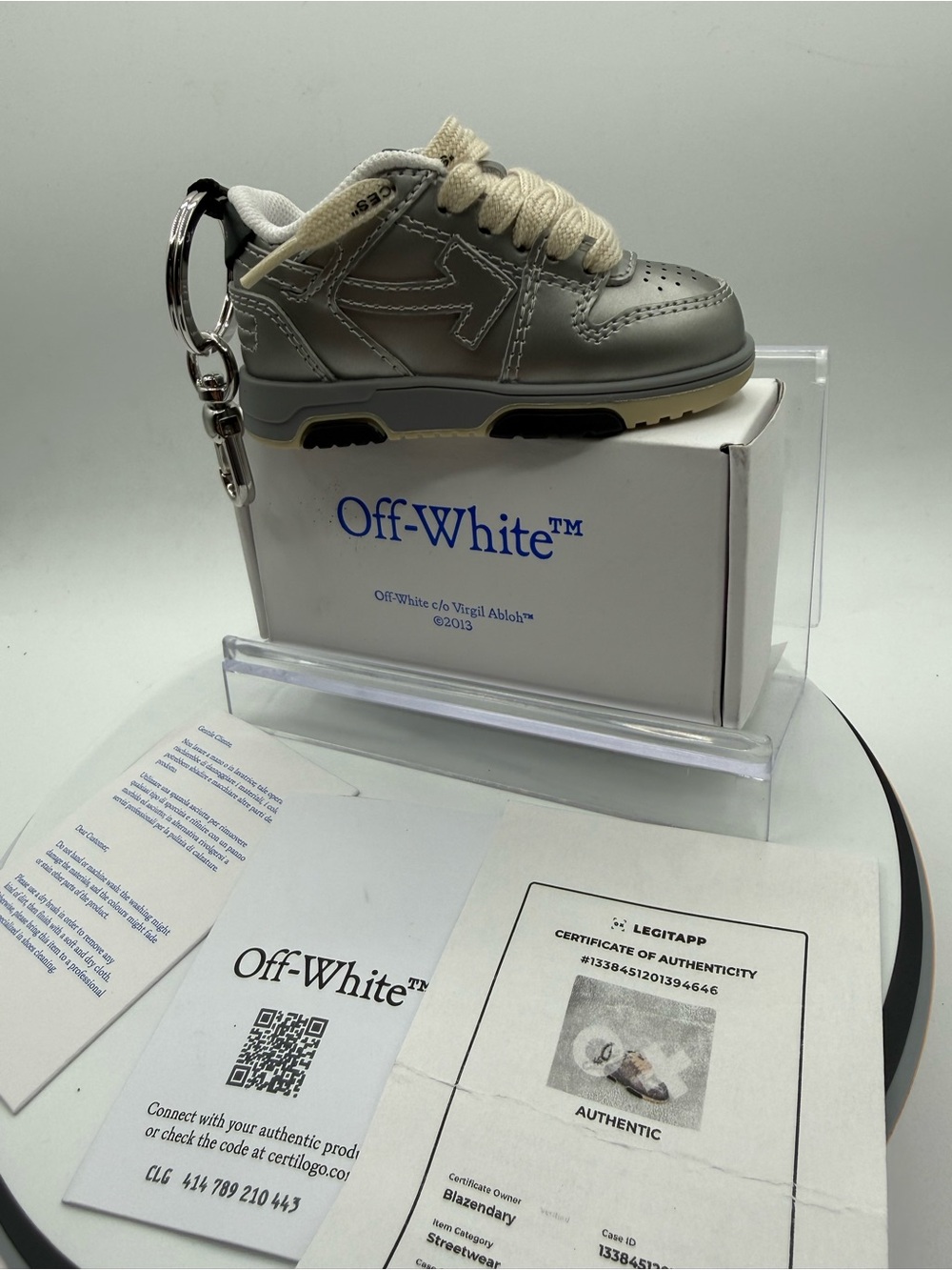 Brand new Off white miniature sneaker keychain- full inclusion giftable